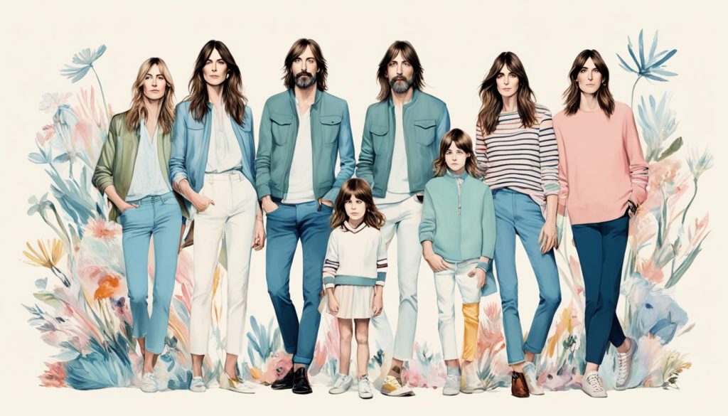 Charlotte Gainsbourg and her family